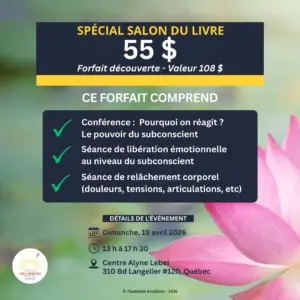 Forfait-découverte sur le bien-être physique et émotionnel avec Maître Richard - 19 avril 2026 - Québec