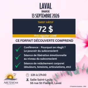 Atelier-conférence sur le bien-être physique et émotionnel avec Maître Richard - Laval, 13 septembre 2026
