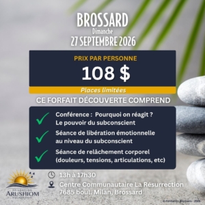 Atelier-conférence sur le bien-être physique et émotionnel avec Maître Richard - 27 septembre 2026 - Brossard