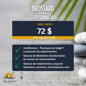 Atelier-conférence sur le bien-être physique et émotionnel avec Maître Richard - 27 septembre 2026 - Brossard