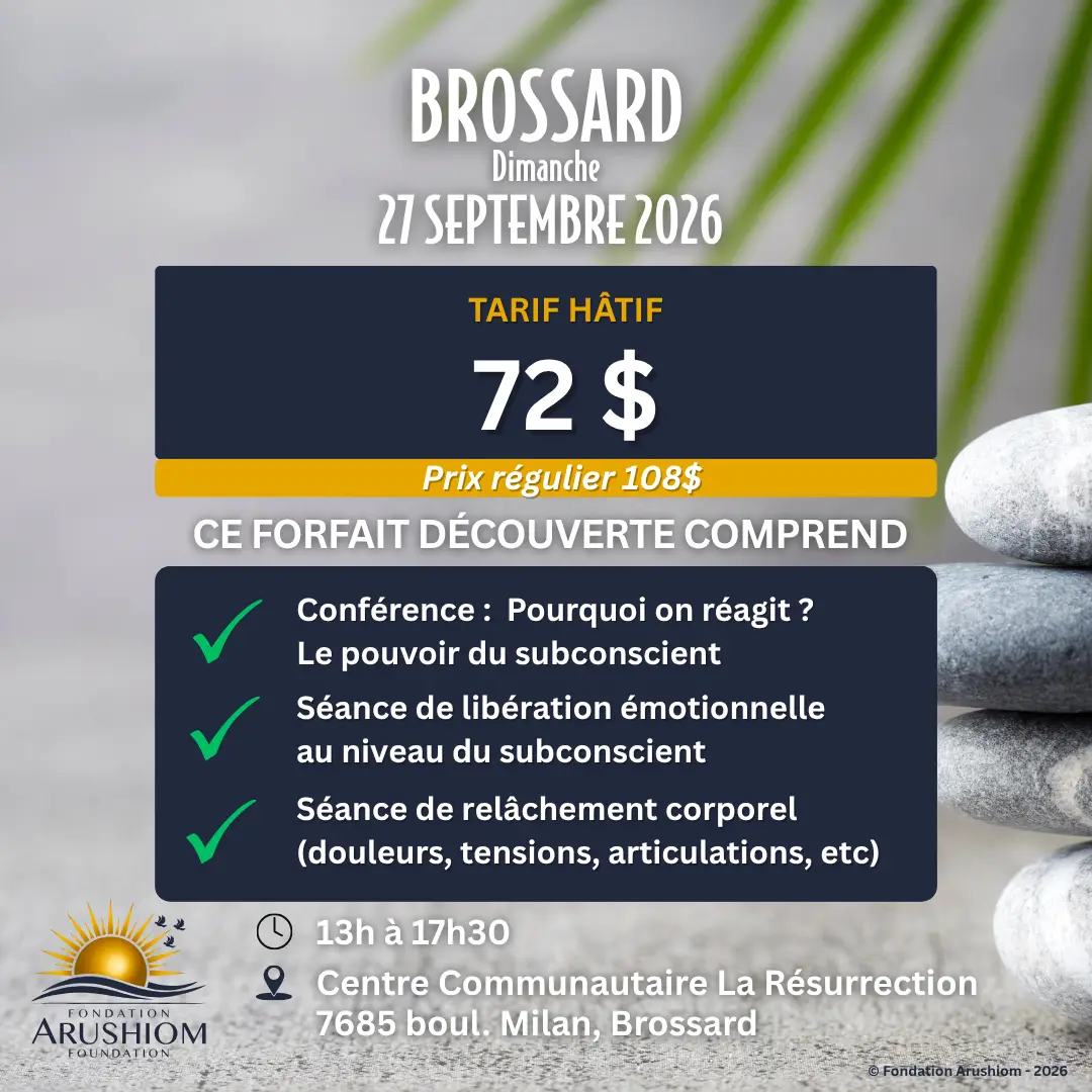 Atelier-conférence sur le bien-être physique et émotionnel avec Maître Richard - 27 septembre 2026 - Brossard