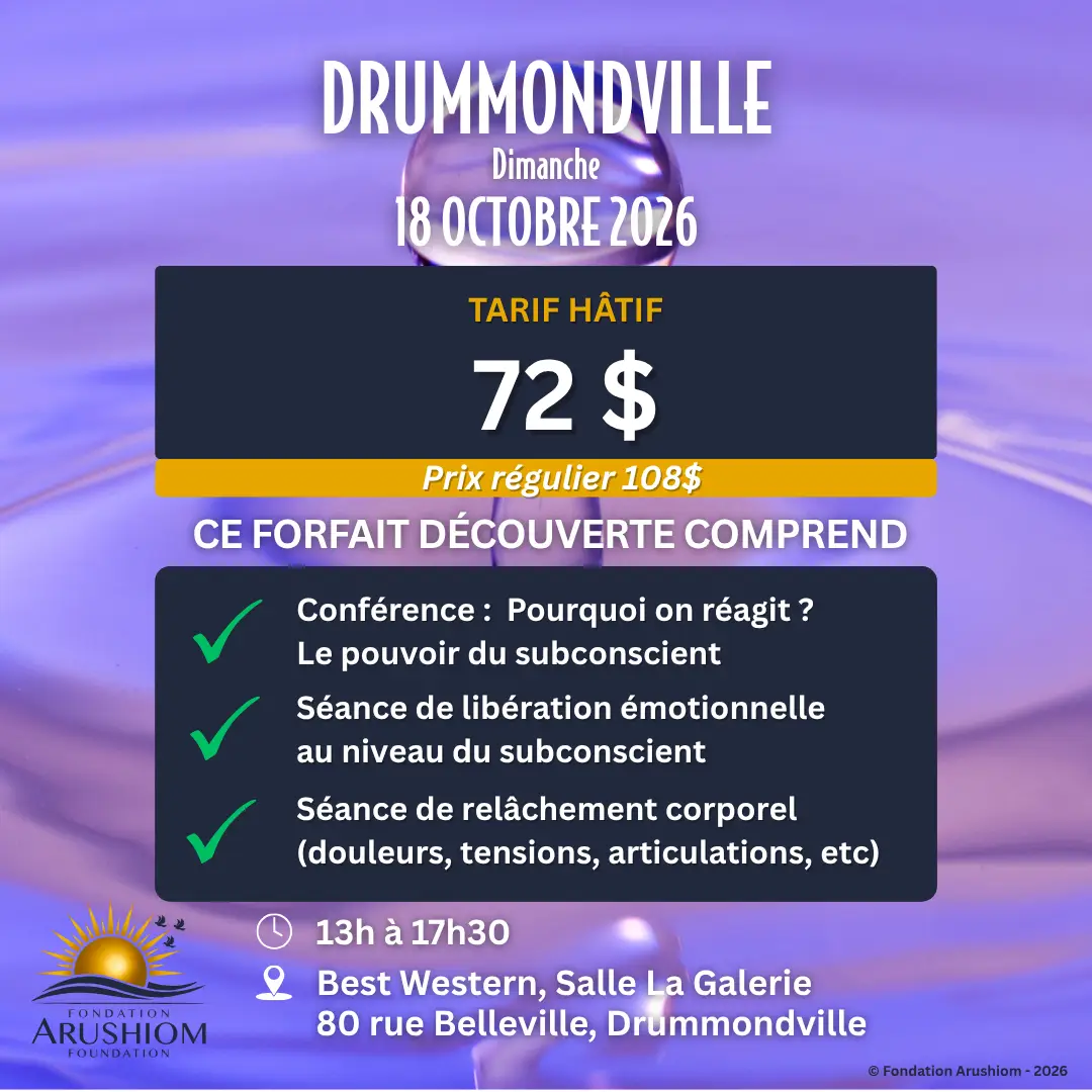 Atelier-conférence sur le bien-être physique et émotionnel avec Maître Richard - Drummondville, 18 octobre 2026