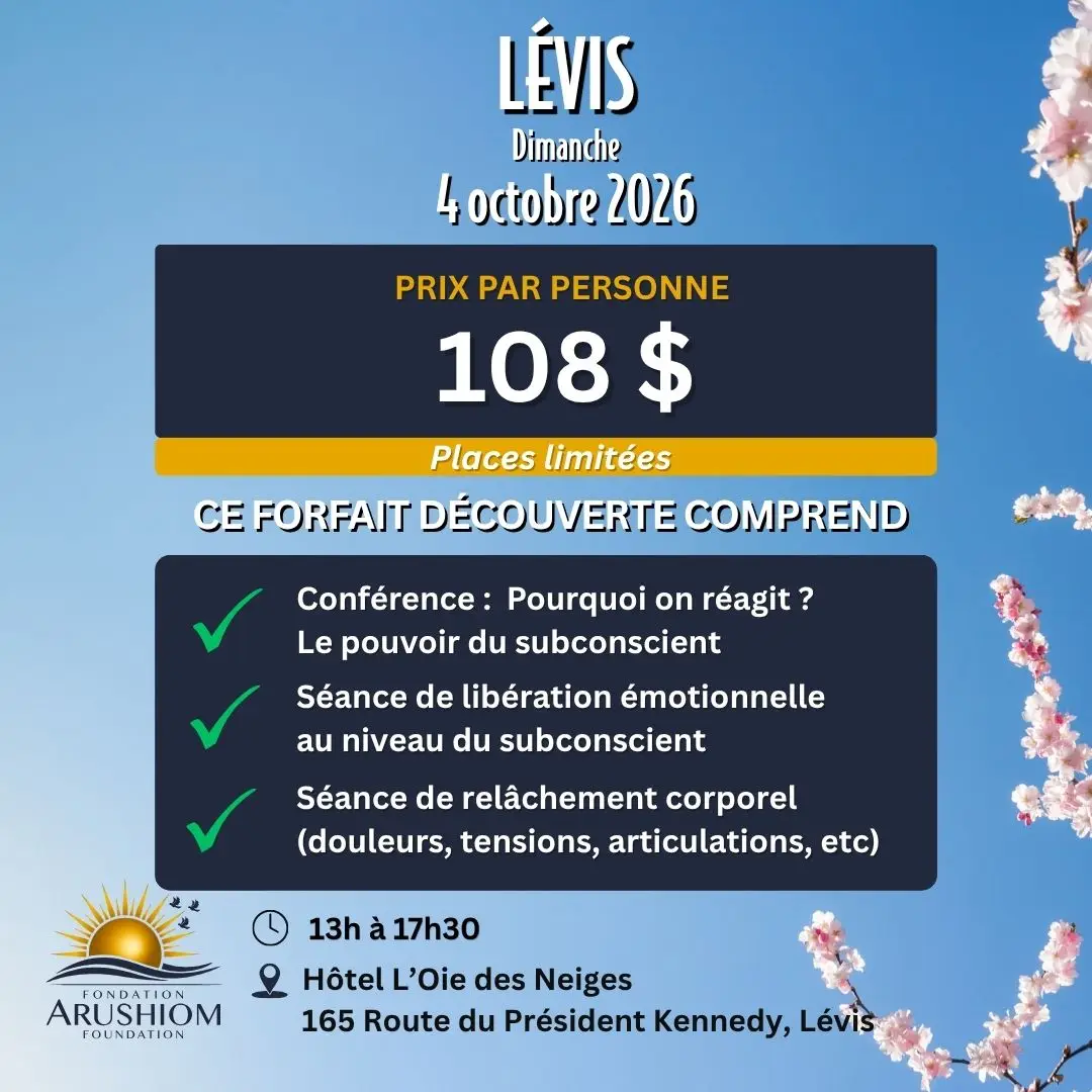 Lévis (4 oct 26 - présentiel) - Forfait découverte – Atelier-conférence