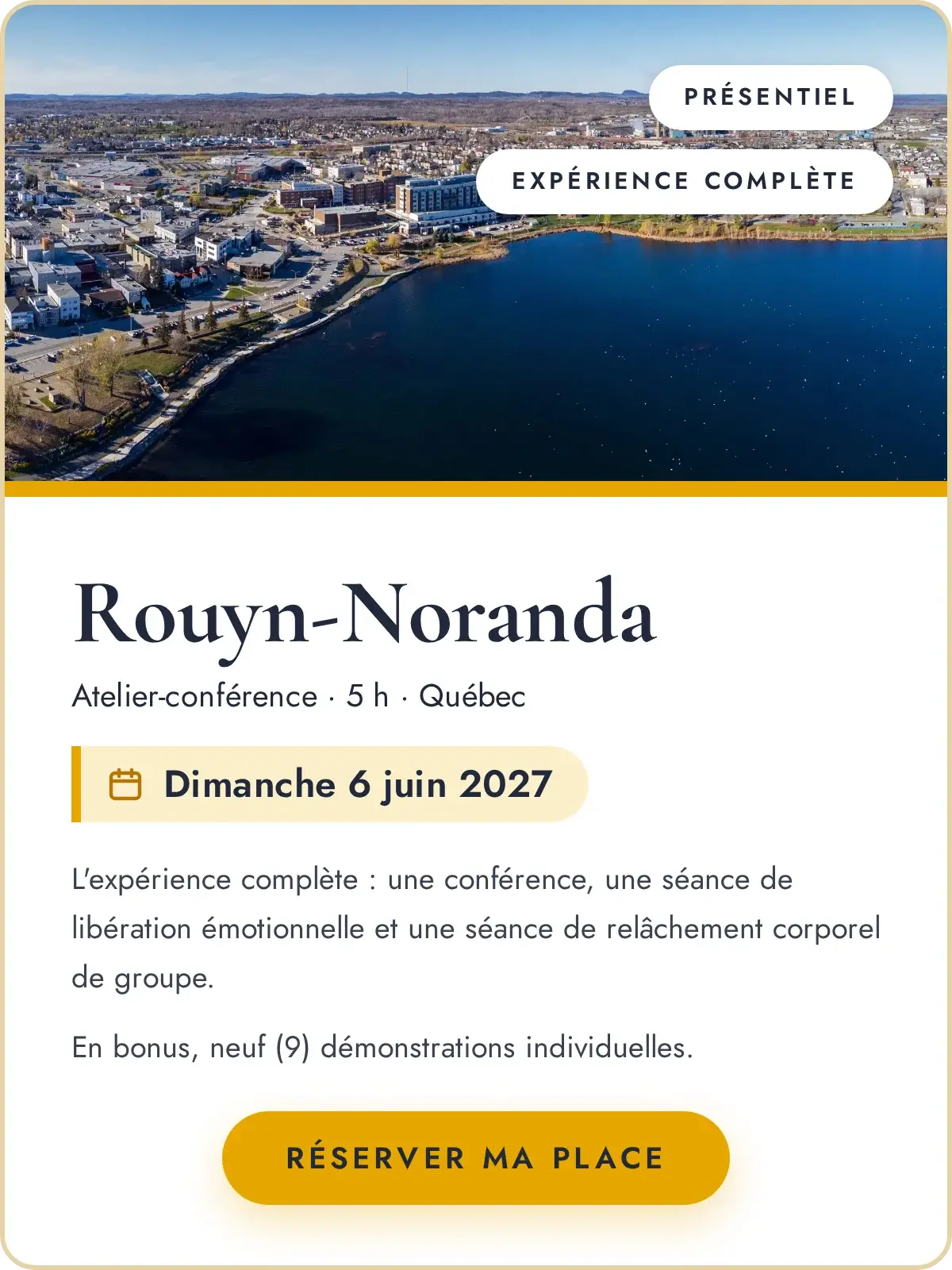 Atelier-conférence à Rouyn-Noranda, dimanche 6 juin 2027