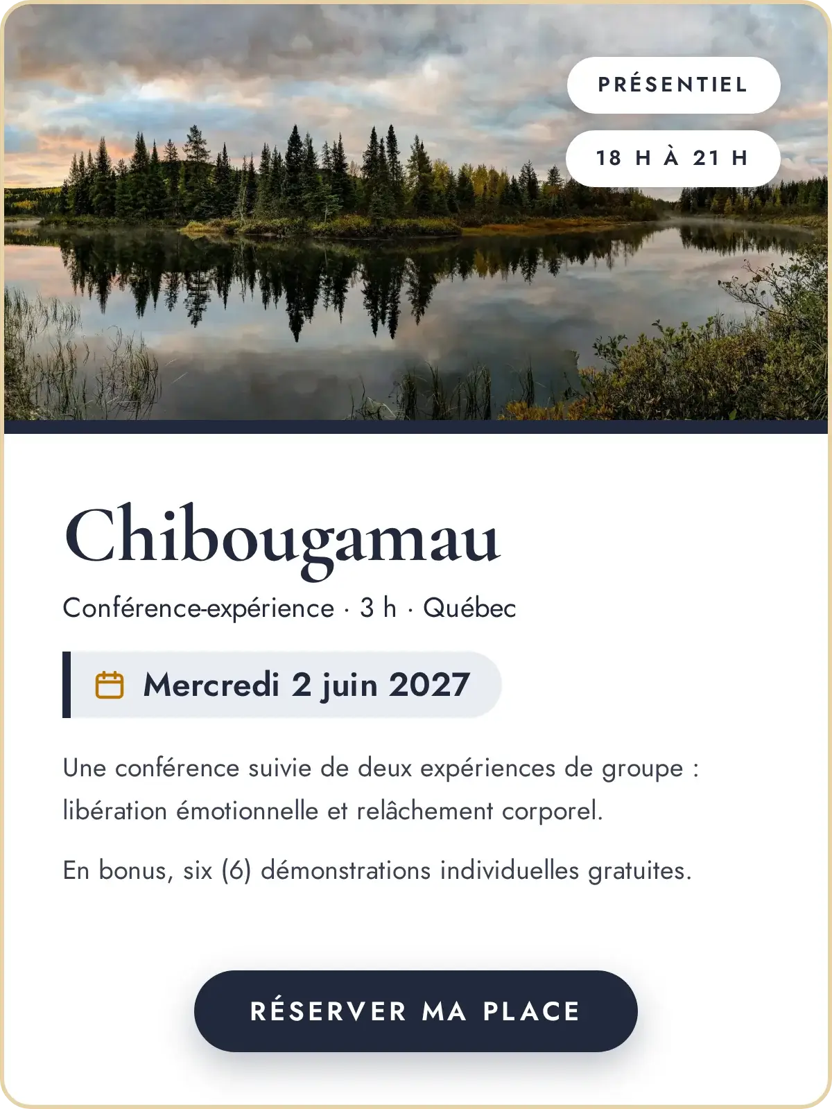 Conférence-expérience à Chibougamau, mercredi 2 juin 2027