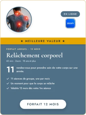 Forfait annuel 12 mois – Relâchement corporel, meilleure valeur